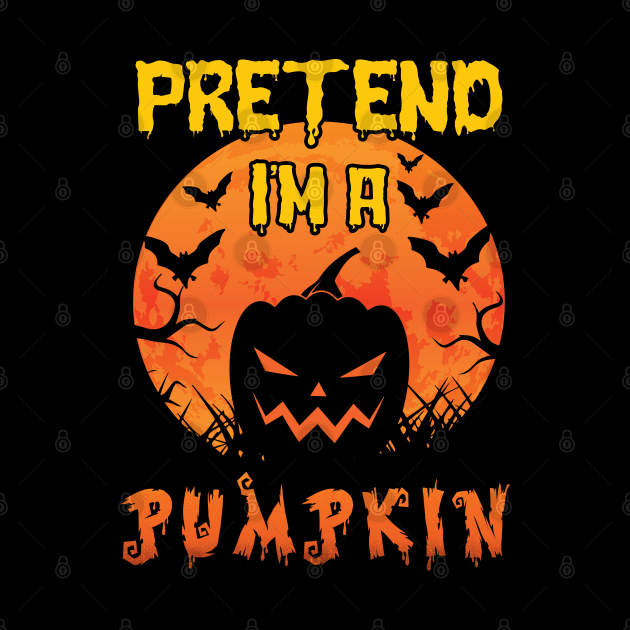 Lazy Halloween Costume Funny Pretend I'm A Pumpkin by Charaf Eddine