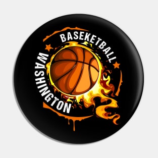 Graphic Basketball Name Washington Classic Styles Team Pin