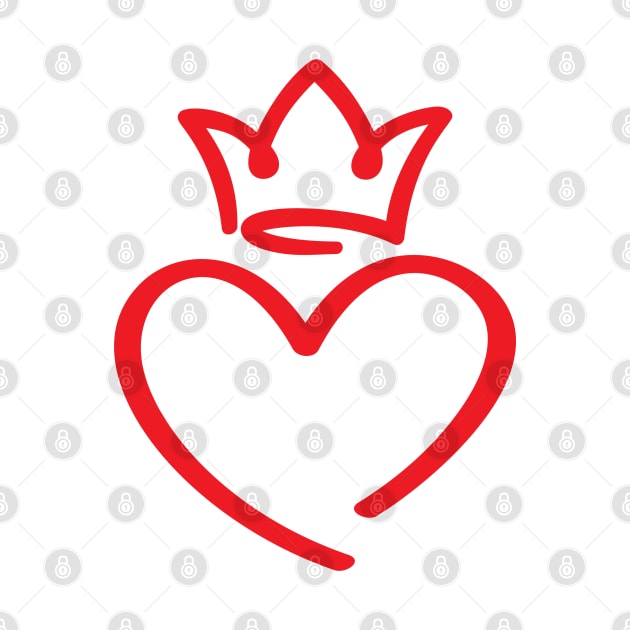 Cute Crown on Heart, Love heart by Islanr