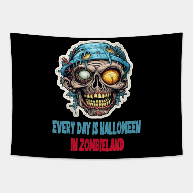 Every Day is Halloween in Zombieland Tapestry by ArtfulDesign
