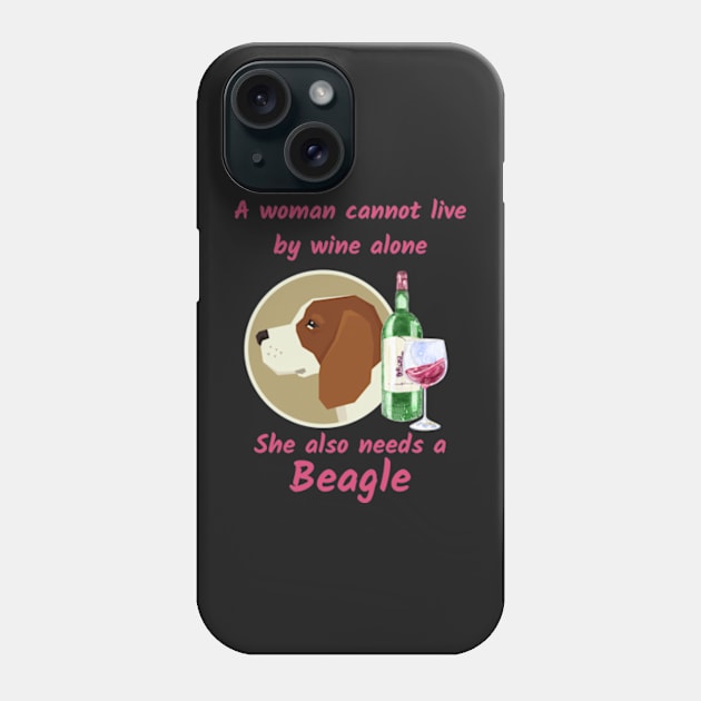 Funny Beagle and Wine Phone Case by onepony