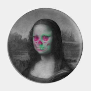 Monna Lisa Skull Interactive Magenta&Green Filter T-Shirt By Red&Blue Pin