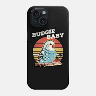 Cute Retro Vintage Budgie Baby Colorful Parakeet Design Phone Case