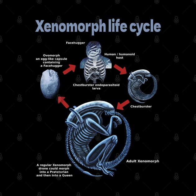 Xenomorph life cycle by SPACE ART & NATURE SHIRTS 