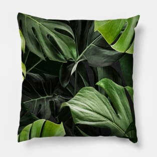 An image of a tropical monstera plant Pillow