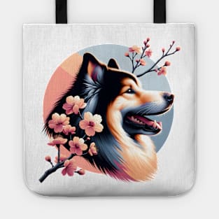 Joyful Eurasier with Spring Cherry Blossoms Tote