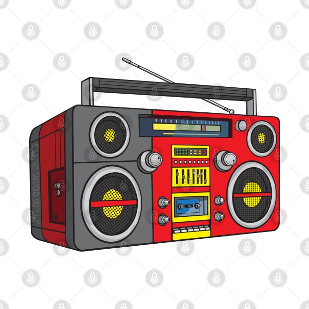 Boombox (Red + Dark Silver Colorway) Analog / Music by Analog Digital Visuals