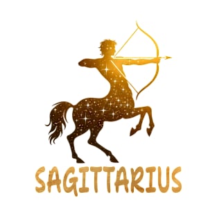 silhouette golden Sagittarius Zodiac Sign Astrology born November December January Birthday Sagittarius Zodiac Horoscope November December January Birthday T-Shirt