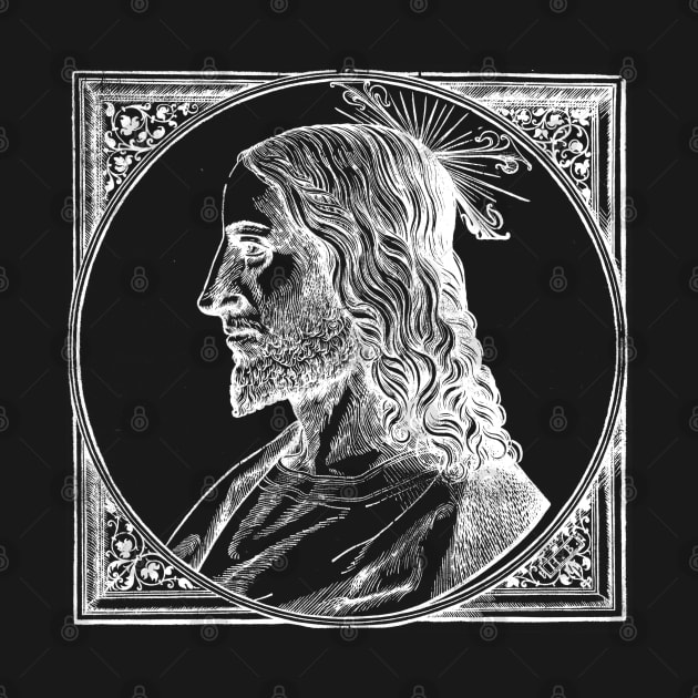 Medieval Christ Engraving - Timeless Spiritual Art by Helgar