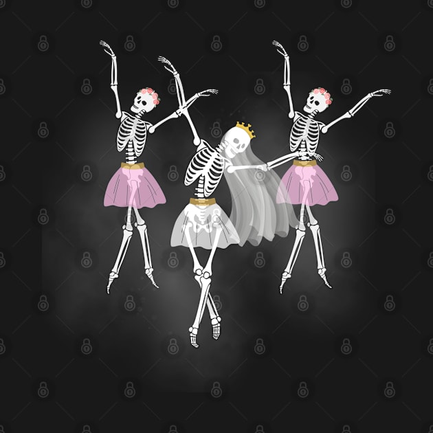 White Wedding Dancing Macabre Skeletons by BesTees