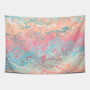 Summer Vibes Liquid Marble Pattern Tapestry