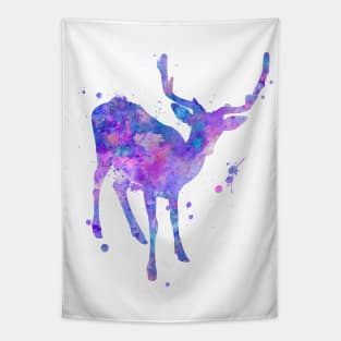 Purple Deer Watercolor Painting Tapestry