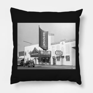 Granada Movie Theater, 1938. Vintage Photo Pillow