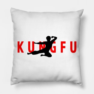 Kung Fu - martial arts fly kick logo Pillow