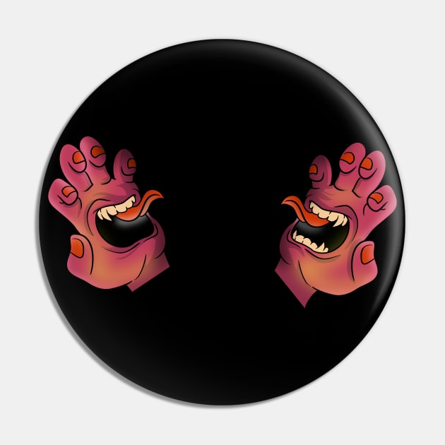 Zombie Rock Hands Pin by Trendy Black Sheep