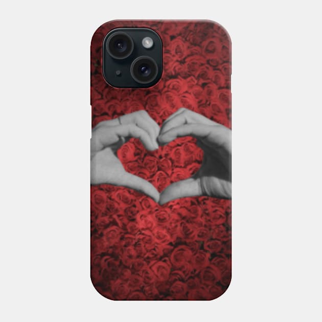 Love Hands 1 (Red Roses) - A Valentines Collage Phone Case by NSApparel