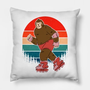 Retro Bigfoot Roller Skating Pillow