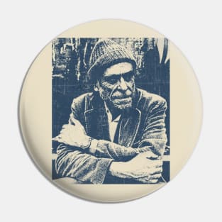 Charles Bukowski - Blue Vintage Color Pin