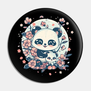 Kawaii Panda with Baby Panda Cute Japanese Design Pin