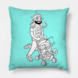 Cat Daddy Father's Day Pillow