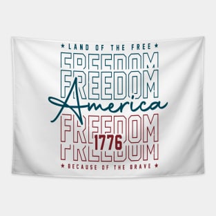 America Land Of The Free Because Of The Brave Retro Tapestry