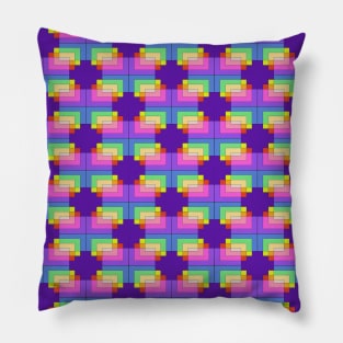 Retro Geometric Prismatic Rainbow Pillow