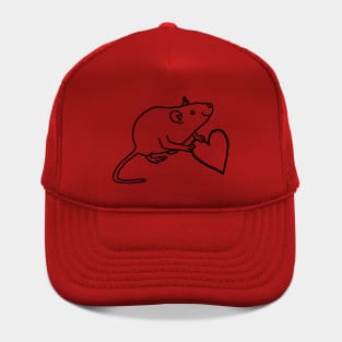 Minimal Rat Holds Your Heart Outline Hat