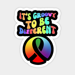 It's Groovy To Be Different Autism Ribbon Magnet