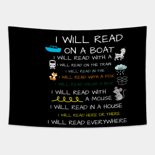 I Will Read Books Bookish Bookworm Readers Funny reading Book Lovers Tapestry