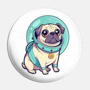 Astronaut Pug Pin