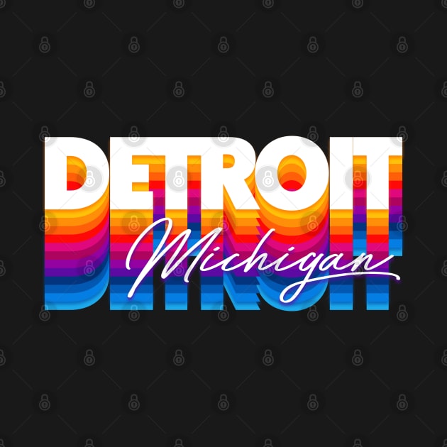 Detroit, Michigan // Retro Typography Design by DankFutura