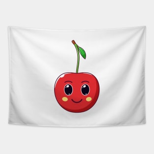 Cute Kawaii Cherry, Cartoon Ripe Fruit Tapestry