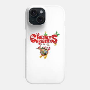 Merry Christmas with black cat and deer Phone Case