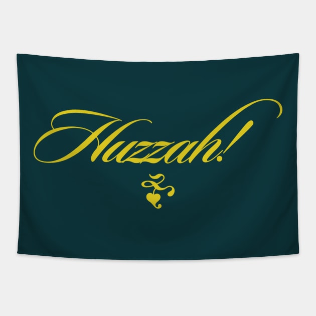 Huzzah Script Tapestry by Artboy