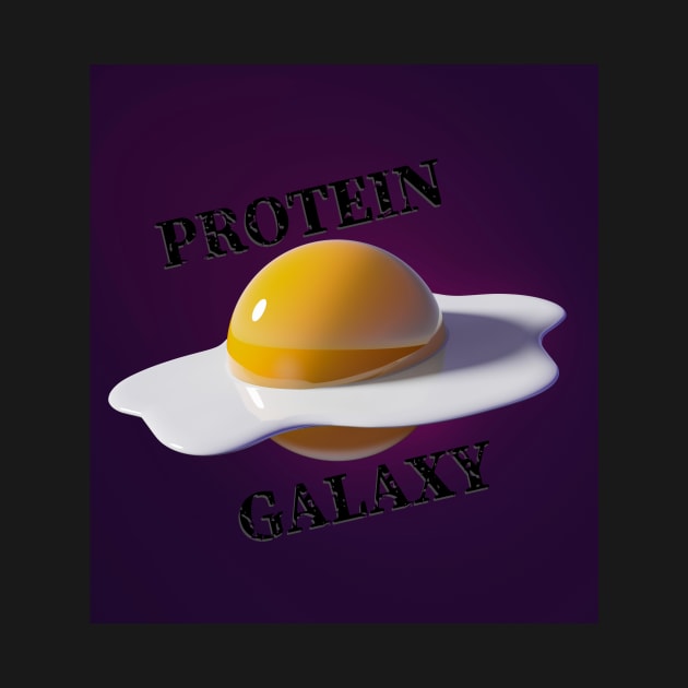 Protein Galaxy Tee With Egg As Planet Graphic by nfwu.WORLD