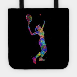 Tennis player girl watercolor Tote