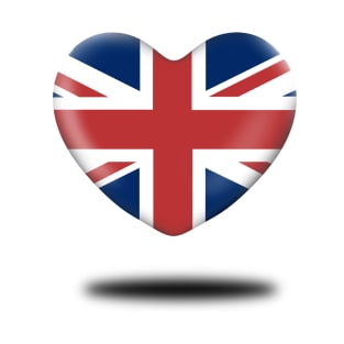 United Kingdom Flag Shape Love T-Shirt