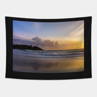 Clachtol Beach Sunset Tapestry