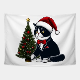 Exotic Shorthair Cat Christmas Tapestry