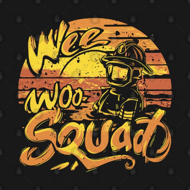 Wee Woo Squad Fire Truck Firefighter Vintage by woormle