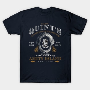 Captain Quint's Memorial Shark Fishing Tournament T Shirt JAWS Amity Island  