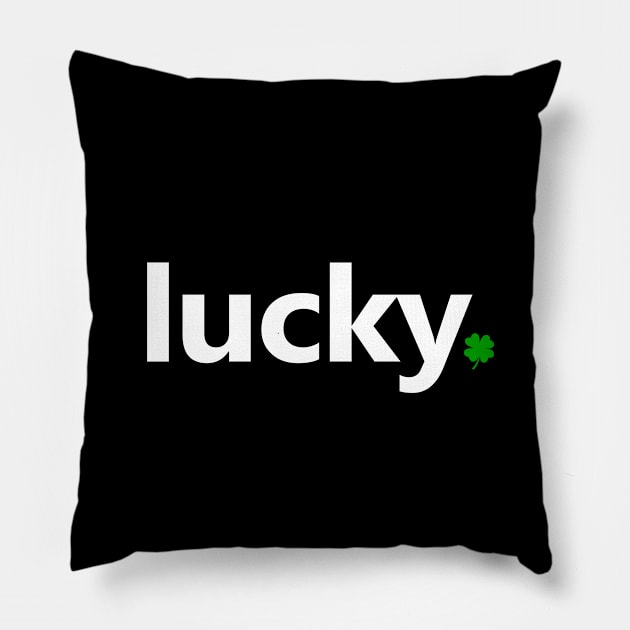 Irish Lucky Four Leaf Clover St Patricks Day Gift Pillow by Yasna