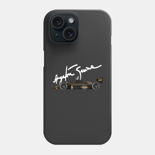 Ayrton Senna's Lotus 98T Illustration Phone Case by Burro Wheel