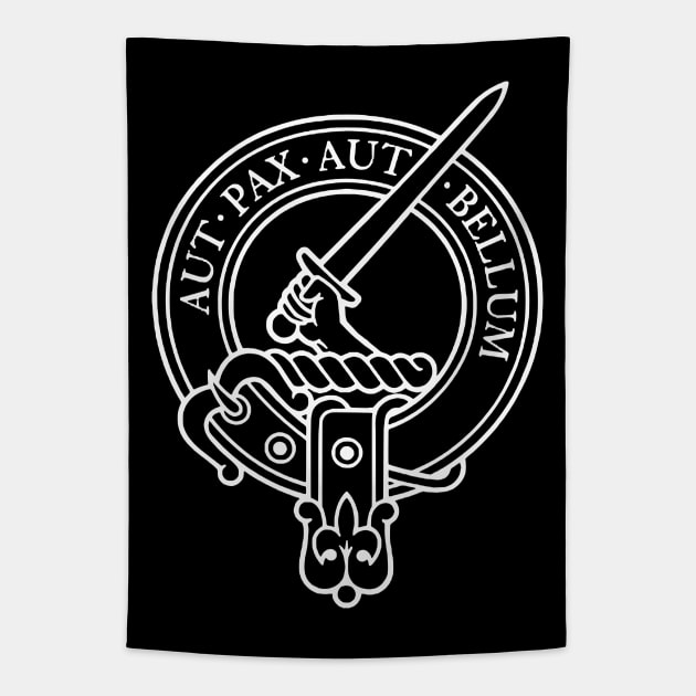 Clan Gunn Crest - Latin white Tapestry by Taylor'd Designs