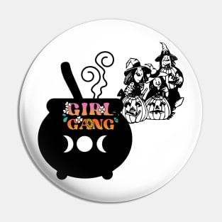 Halloween Witch Girl Gang Pin