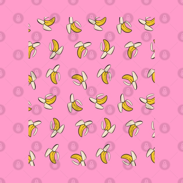 Banana Pattern on Pink by OneThreeSix