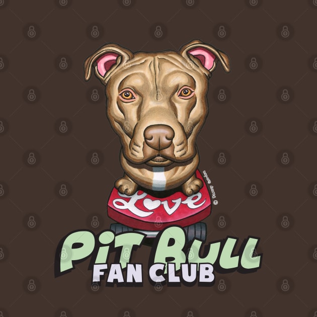 Fun Skateboarding Pit Bull with Love on Skateboard by Danny Gordon Art