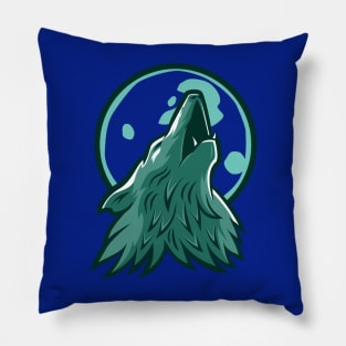 Wild Wolf Howling At The Moon Pillow