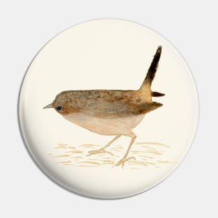 Watercolor house wren Pin