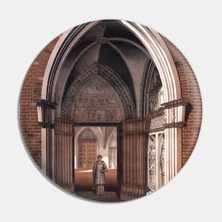 Gothic portal art with woman Pin